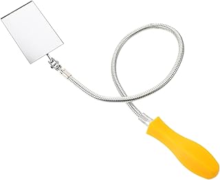 Alipis Espejo de inspección del chasis Espejo telescópico del Coche Herramienta de inspección Extensible Herramienta de Espejo de inspección Espejo para Coche Acero Inoxidable Amarillo