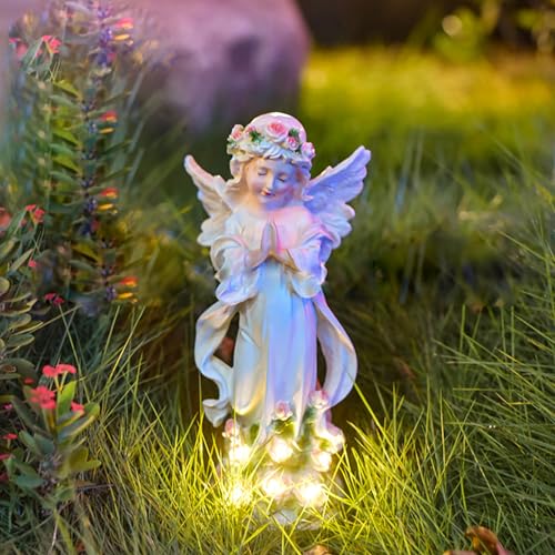 Solar Light for Outdoors, Garden Decoration, Solar Garden Figures, Fairy Angel Figure, H 30 cm x W 11 cm x D 11 cm Garden Decorative Lamp, Waterproof Path Light with Fairy Solar Lamp for Patio, Yard, Solar Light for Outdoors, Garden Decoration, Solar Garden Figures, Fairy Angel Figure, H 30 cm x W 11 cm x D 11 cm Garden Decorative Lamp, Waterproof Path Light with Fairy Solar Lamp for Patio, Yard,