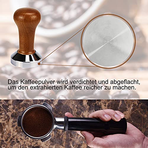 Foto von Kaffee Tamper, 304Edelstahl in Lebensmittelqualität, Espresso Tamper mit Silikon Pad, 51 mm