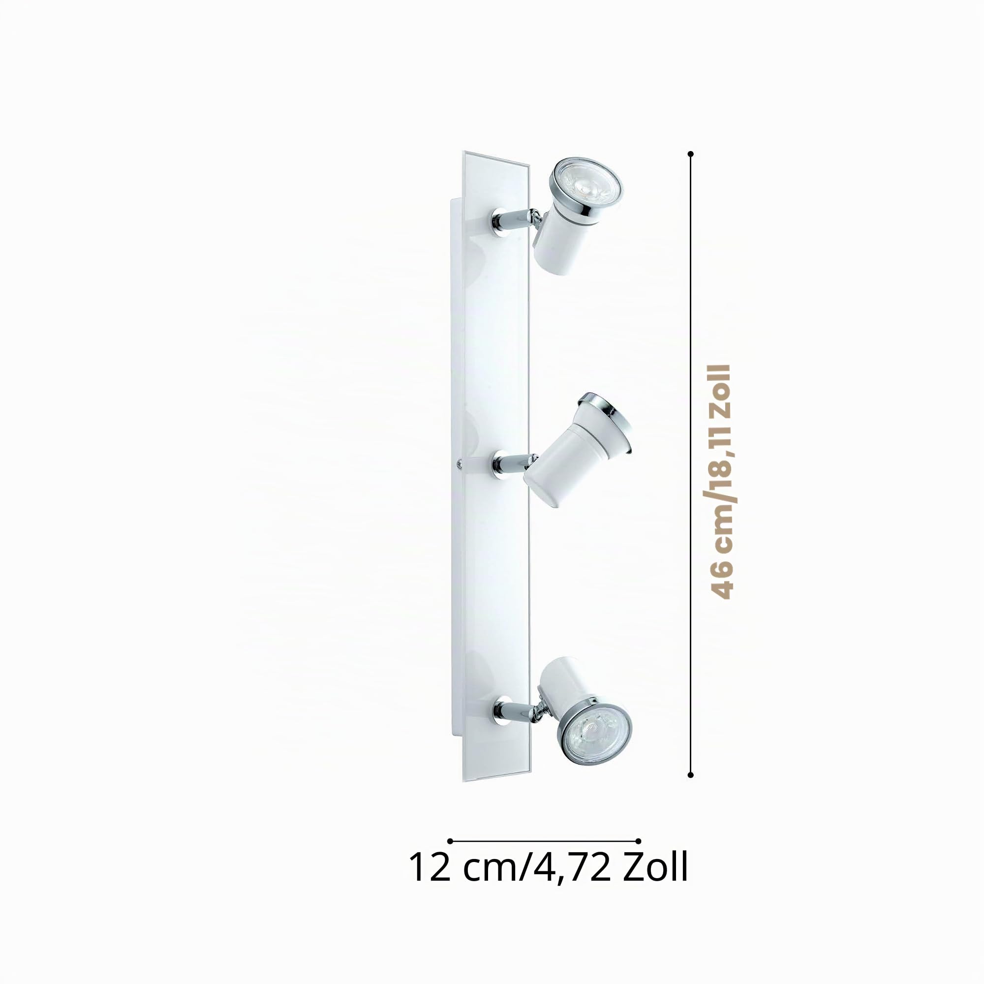 EGLO LED Deckenlampe Tamara 1, 3 flammige Deckenleuchte Bad | Badezimmer Lampe aus Metall in Chrom, Glas in Weiß, Deckenstrahler, Spots inkl. GU10 Leuchtmittel, warmweiß, IP44