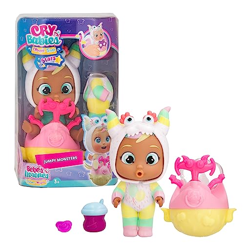 Cry Babies Magic Tears Jumpy Monsters, Stars Nunu, Bambola Collezionabile Bambola com Pigiama Mostriciattolo, Giocattolo Bambine e Bambini + 3 Anni