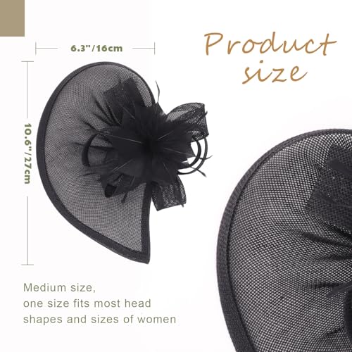 Image of DRESHOW Fascinators Hat Feather Headband Women's Fascinators Tea Party Headwear with Clip Flower Head Band for Girls & Women