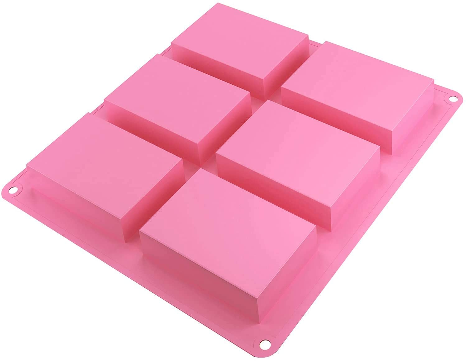 Ality Silicone Soap Molds, 6 Cavities Rectangle Silicone Soap Molds, Great for Homemade Craft Soap Mold, Chocolate Mold, Cake Mold ＆ Ice Cube Tray (Pink)-image-25