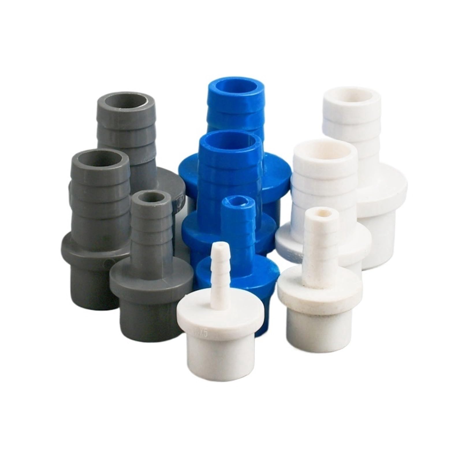 15 szt. Złączy rurowych PCV Pagoda do armatury akwariowej nawadniania ogrodu | Adapter do miękkich złączy węży 20/25/32 mm do 5/25 mm Biały Szary Niebieski(OD 25mm to 20mm,Gery (15PC))