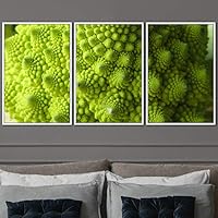 3 Piece Framed Canvas Wall Art Green Clusters and Colorful Bouquet Canvas Prints Home Artwork Decoration for Living Room,Bedroom - 16