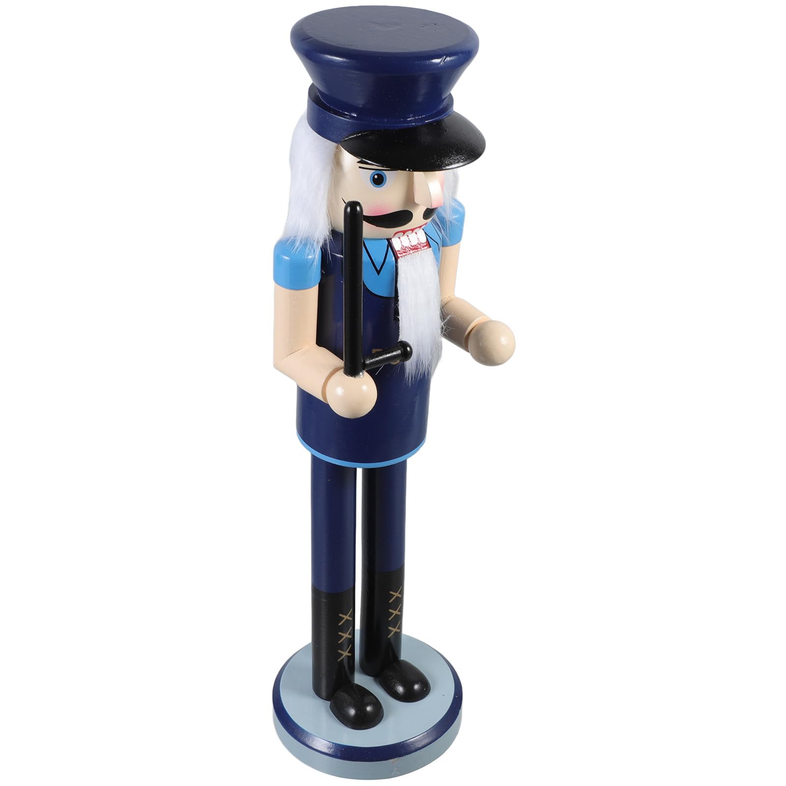 Beaupretty 3 Piezas Cascanueces de Mesa Policía Navideño de Madera Azul,
