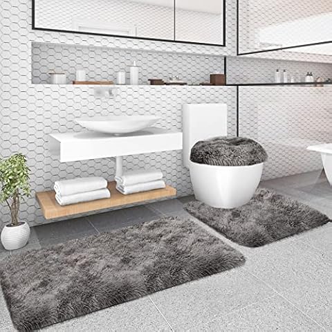 McEu Non-Slip Washable Bathroom Mats Set Cover