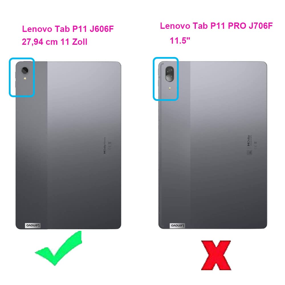 YGoal Tastiera Custodia per Lenovo Tab P11 PRO, [QWERTY Inglese Layout] 7 Colors Backlit Pelle PU Custodia con Rimovibile Wireless Tastiera per Lenovo Tab P11 PRO TB-J706F, Blu