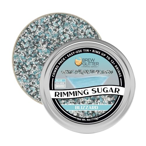 image for Bakell Brew Glitter - Blue, Silver & White Rimming Sugar (4oz, 1x Bar 
