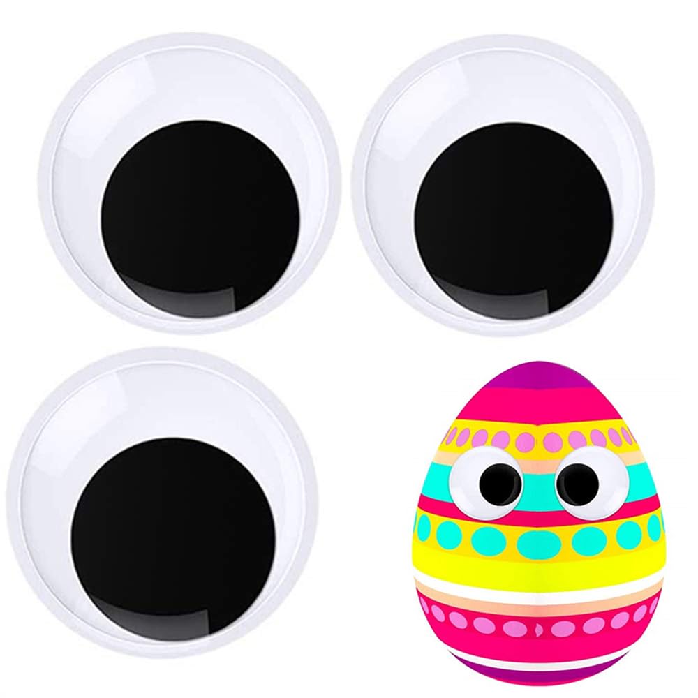 Azonee Wiggle Googly Eyes with Self Adhesive, 4 inches Black White Plastic Giant Wiggle Googly Eyes for DIY Arts Scrapbooking Doll Making Crafts Decoration Accessories (100mm-4Pcs)