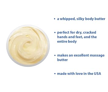 Raya Body Butter Thick Body Moisturizer for Dry, Cracked Hands and Feet, Can Be Used as a Luxurious Massage Cream, Great for All Skin Types