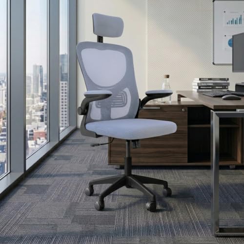 Image of Casa Copenhagen Grey Black | High Back Imported Mesh Fabric Boss Office Chair | Y Design Ergonomic Back Support | 2D Aero Design Adjustable Armrests | Synchro Tilt Lock Mechanism Support