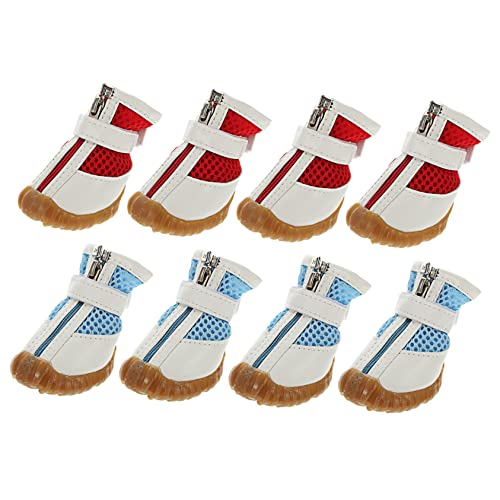 8 Piezas Zapatos para Mascotas Dog Shoes Patucos de Perro Protectores de Patas de Perro de Verano Pata Pata Zapatos de Verano para Cachorros Protectores de Patas de Mascotas Caucho Sosoport