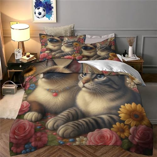 Housse de couette Visages d'ânes 260x220cm en microfibre douce - 6