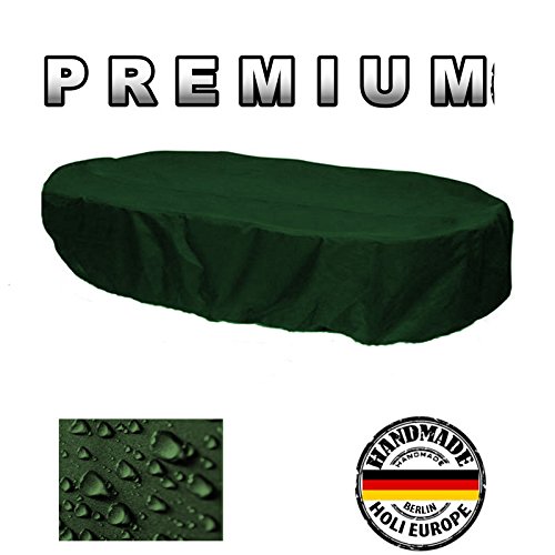Holi Europe Mesa de jardín Muebles de jardín Protectora Carcasa Ovalada 120 cm x 70 cm x 70 cm Verde Oliva