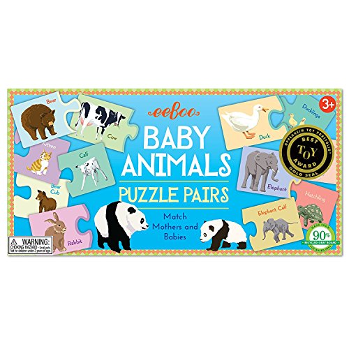 eeBoo Baby Animals Puzzle Pairs Matching Game