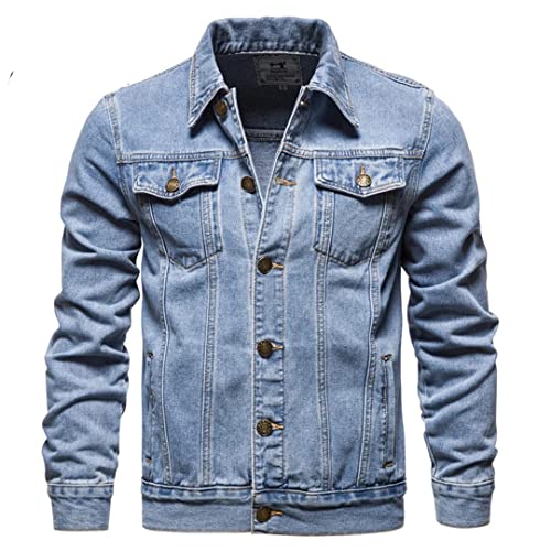 Men Spring Autumn Casual Solid Denim Jacket Streetwear Cowboy Jackets Multi-Pockets Jean Coats2