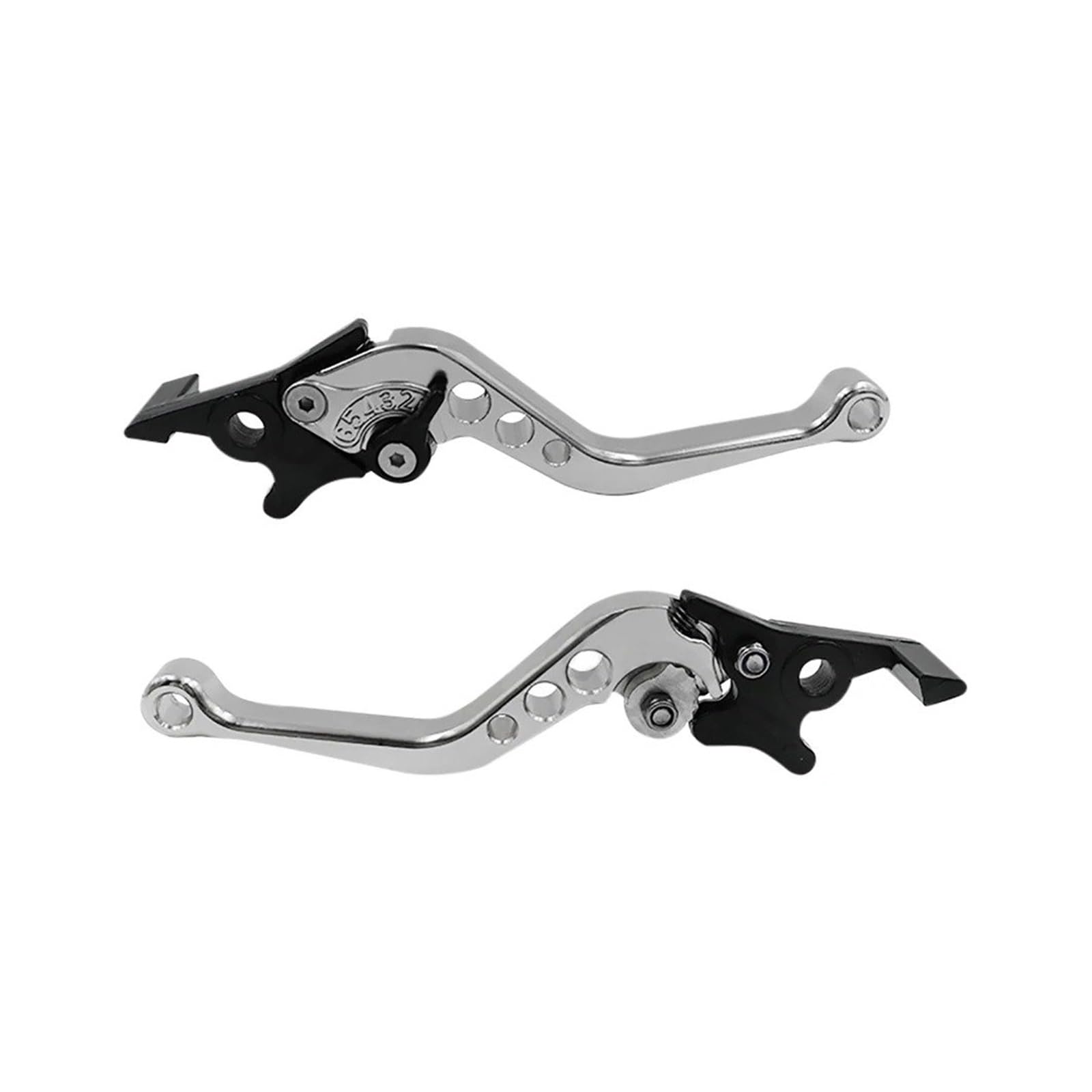 Bskwaq Silver Motorcycle Brake Clutch Levers 2 Pieces Universal Aluminumalloy Motorcycle Brake Handle Adjustable Size Moto Motorbike Modification Clutch Drum Lever