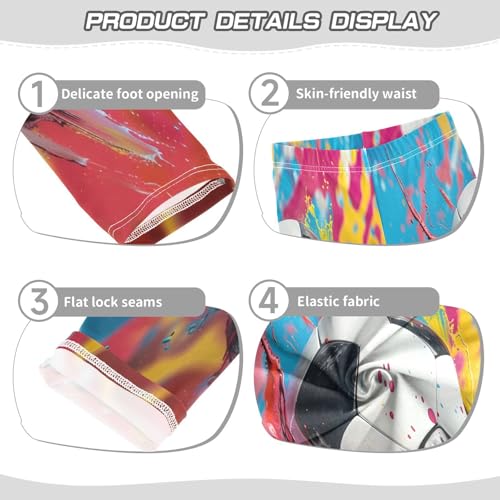 Bolaz Toddler Girls Leggings Printed Yoga Pants Leggings Watercolor Soccer for Kids3