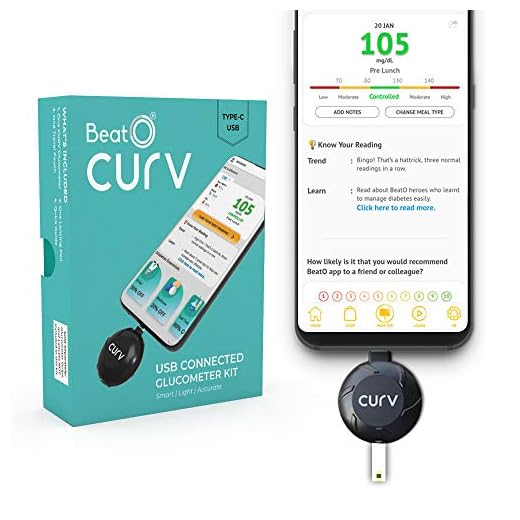 Beato Curv Glucometer with 10 Strips and 10 Lancets