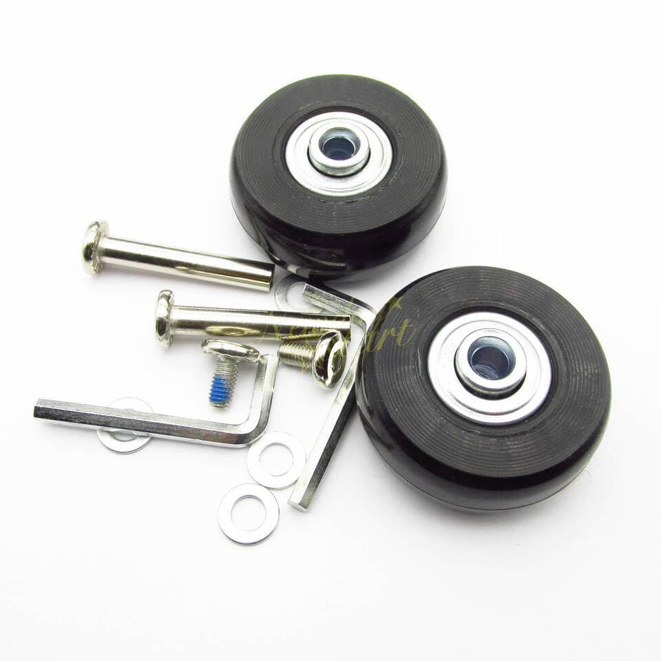 2Set Luggage Suitcase Replacement Wheels Axles Deluxe Repair OD 45mm2