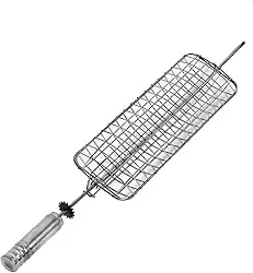 Espeto Grelha Côncava Giratória Cromado Aço Carbono 67,5cm Issi Grill