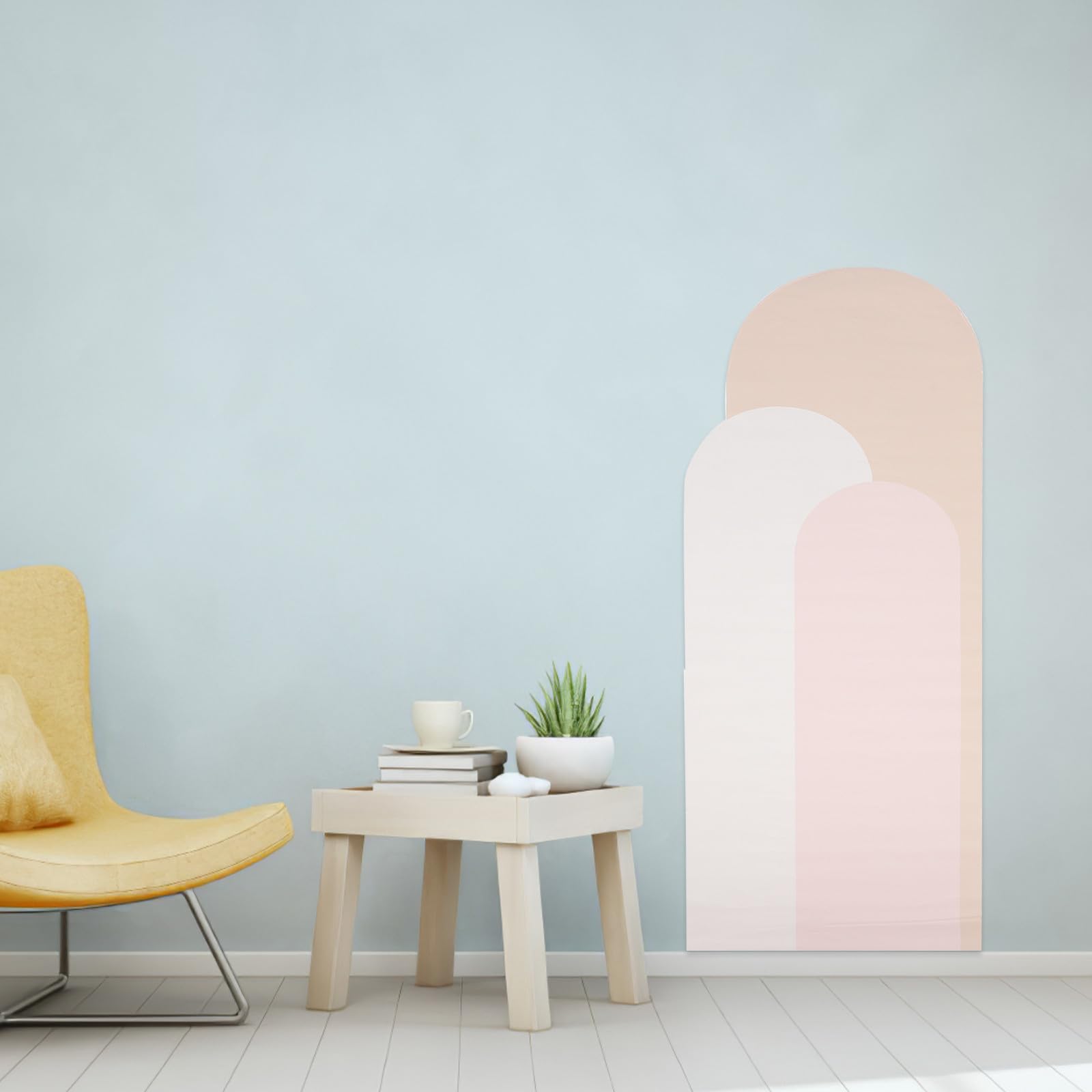 jojofuny Calcomanías de Pared Bohemias de Pvc Diseño Geométrico en Forma de Media Luna, Fácil y Rápida Instalación para Decoración de Sala de Estar y Dormitorio, Pack de 2 Piezas