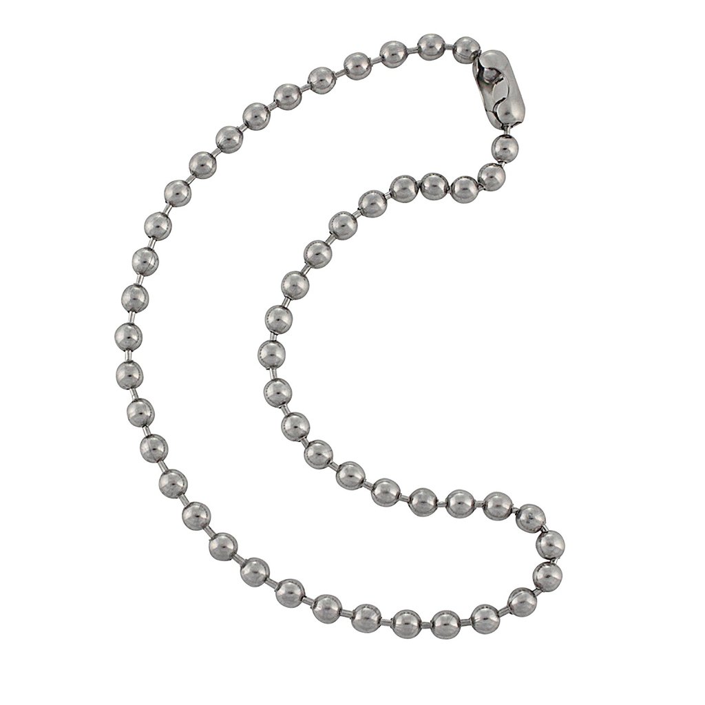DragonWeave 6.3mm Large Silver Steel Ball Chain Mens Necklace with Extra Durable Color Protect Finish