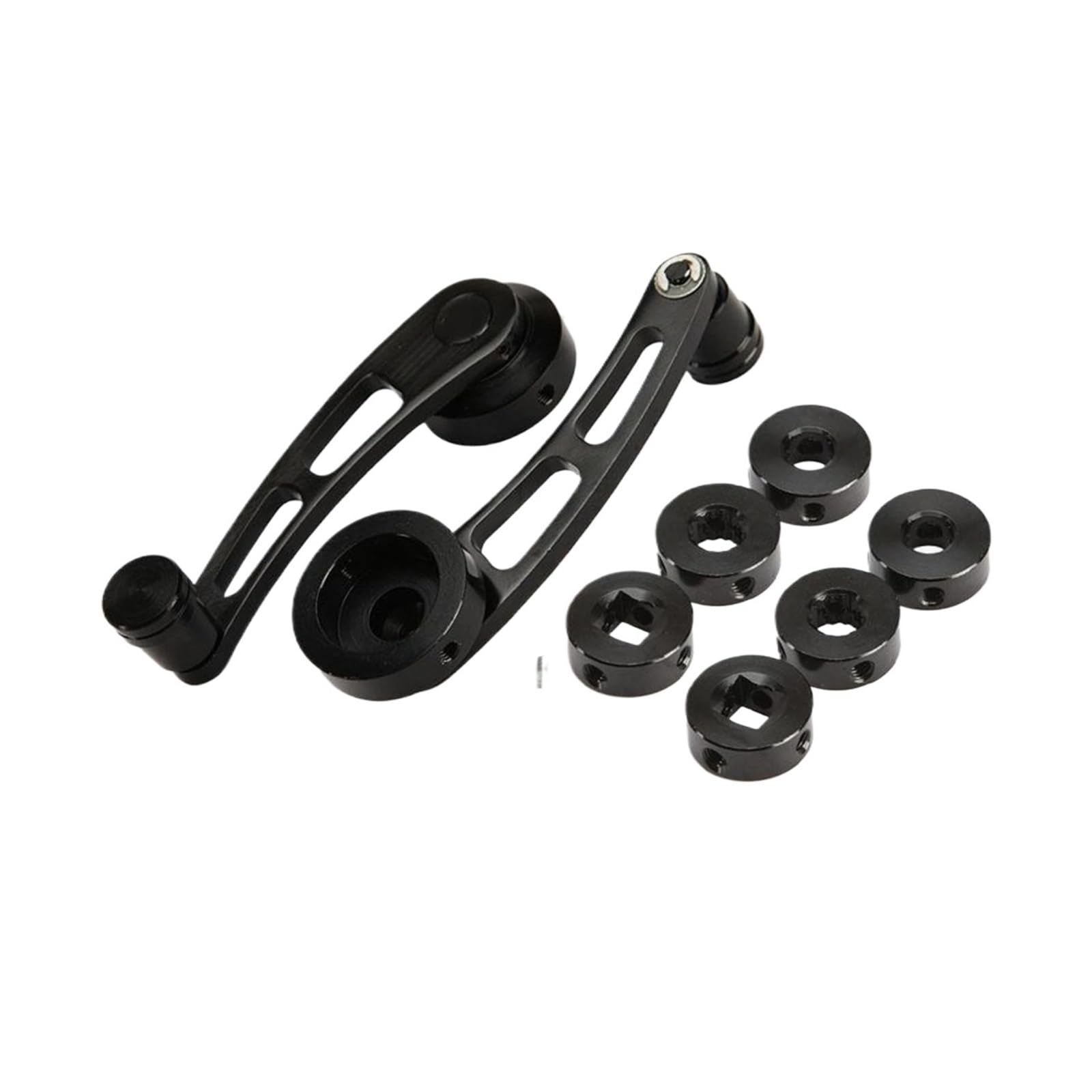 SAMWDK Glass Lifter 2piece Aluminum Alloy Universal Car Window Crank Handle Winder Riser Replacement Winder Crank Riser Kit Car Window Regulator(Black)