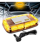 OPL5 LED Rooftop Strobe Beacon Lights with Base, High Bright Amber Beacon Emergency Warning 16 Fl...