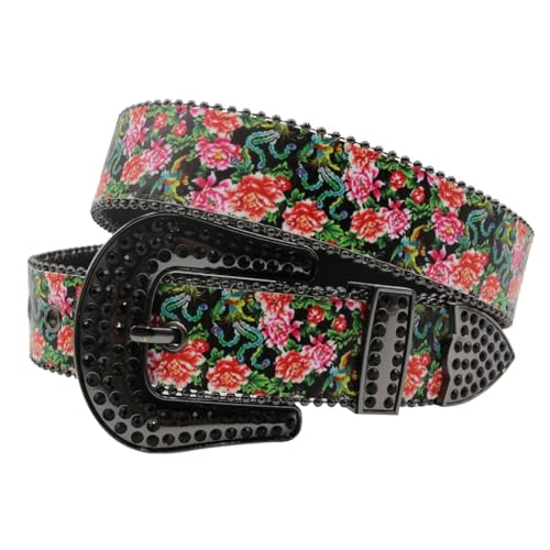 Ceinture punk homme et femme avec chaîne de ventre à motif floral pour danse de rue