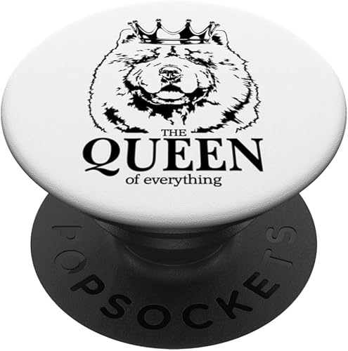Funny Chow Chow with crown Queen dog mom dog PopSockets Swappable PopGrip