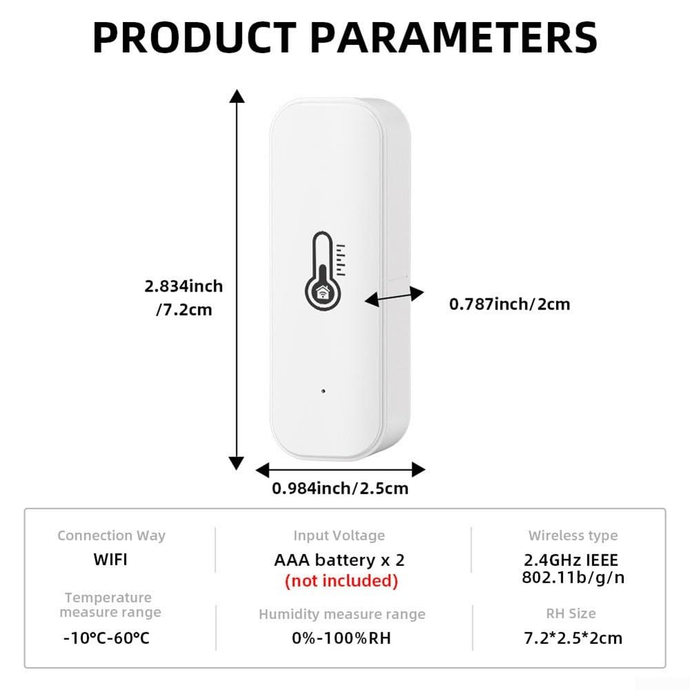 Wifi für Tuya Smart Temperatur- und Feuchtigkeitssensor, für Zigbee Hygrometer Thermometer mit Echtzeit-Benachrichtigungen, für Smart-Home-Geräte (4 Stück WLAN)