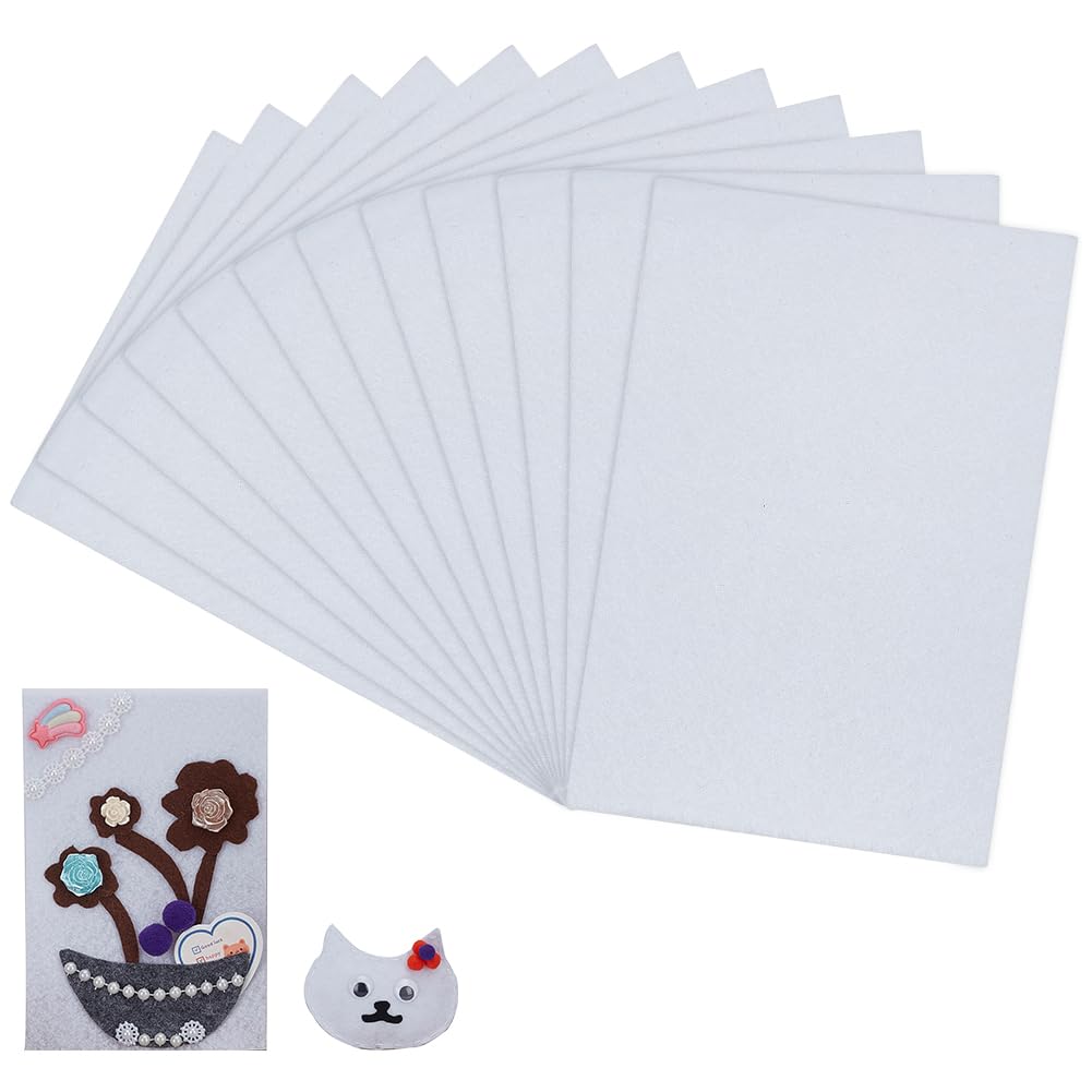 FINGERINSPIRE 12 Sheet Stiff Stuff Beading Foundation White 15x10cm Rectangle Bead DIY Craft Fabric Embroidery Needle Felt for Bead & Stitch Embroidery Bead Sewing Accessories