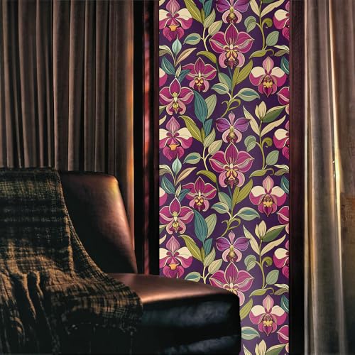 Vinilo Decorativo Flores Moradas 40x300 cm miniatura 2