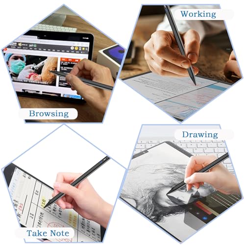 Image of Stylus Pen for Android Tablet, Tablet Pencil for iOS /Android,Rechargeable Active Stylus Pen for Switch /iPhone /Samsung /XiaoMi /Huawei /Vivo /Lenovo and Other Android Smartphones and Tablets-Black