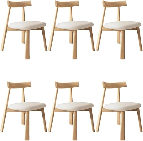 YVYKFZD Sillas de comedor de madera maciza, sillas de cocina de mediados de siglo, silla de comedor sin brazos, silla tapizada de cuero, para Negro