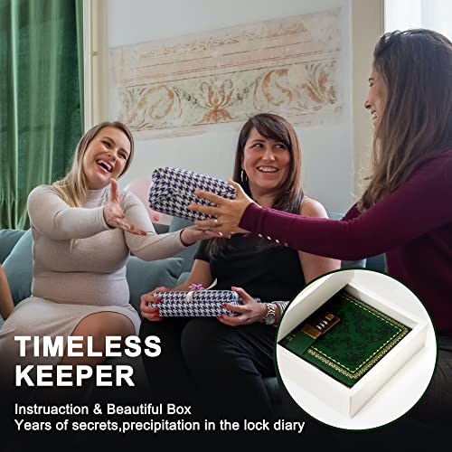 Yoment Diary Vintage Journal With Lock For Women Leather Diary With Lock Refillable Personal Locking Locked Journal Writing Notebook B6 Secret Journal With Combination Password 5.5 X 7.8 In, Green #TOP3