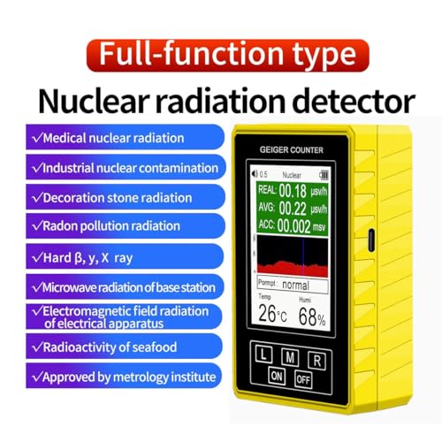 Contador Geiger 4-en-1 Detector Radiación Nuclear Portátil miniatura 4