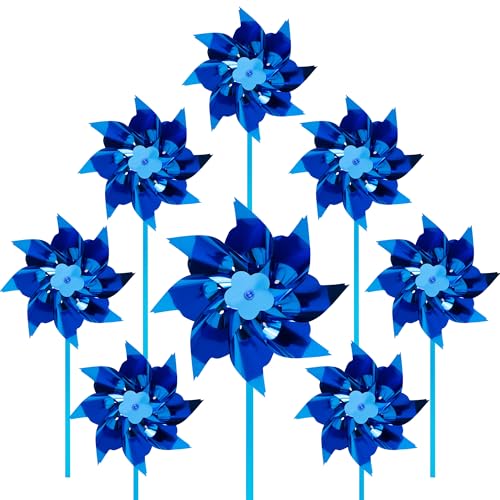 Tsocent 100 Pcs Pinwheels Toy Wind Spinners and Party Favors Gifts for Kids Outdoor Decorational Pinwheels for Yard and Garden (Blue Color)