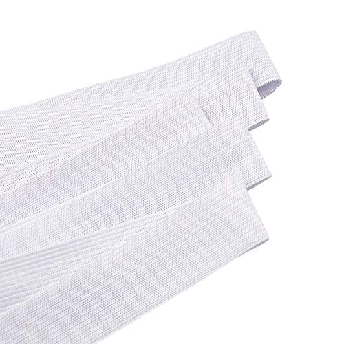 White Elastic Band,1 Inch Width 5 Yards 25mm Flat Elastic Bands for Sewing Crafts DIY,Braided Elastic Cord,Elastic Rope,Heavy Stretch Knit Elastic Bands