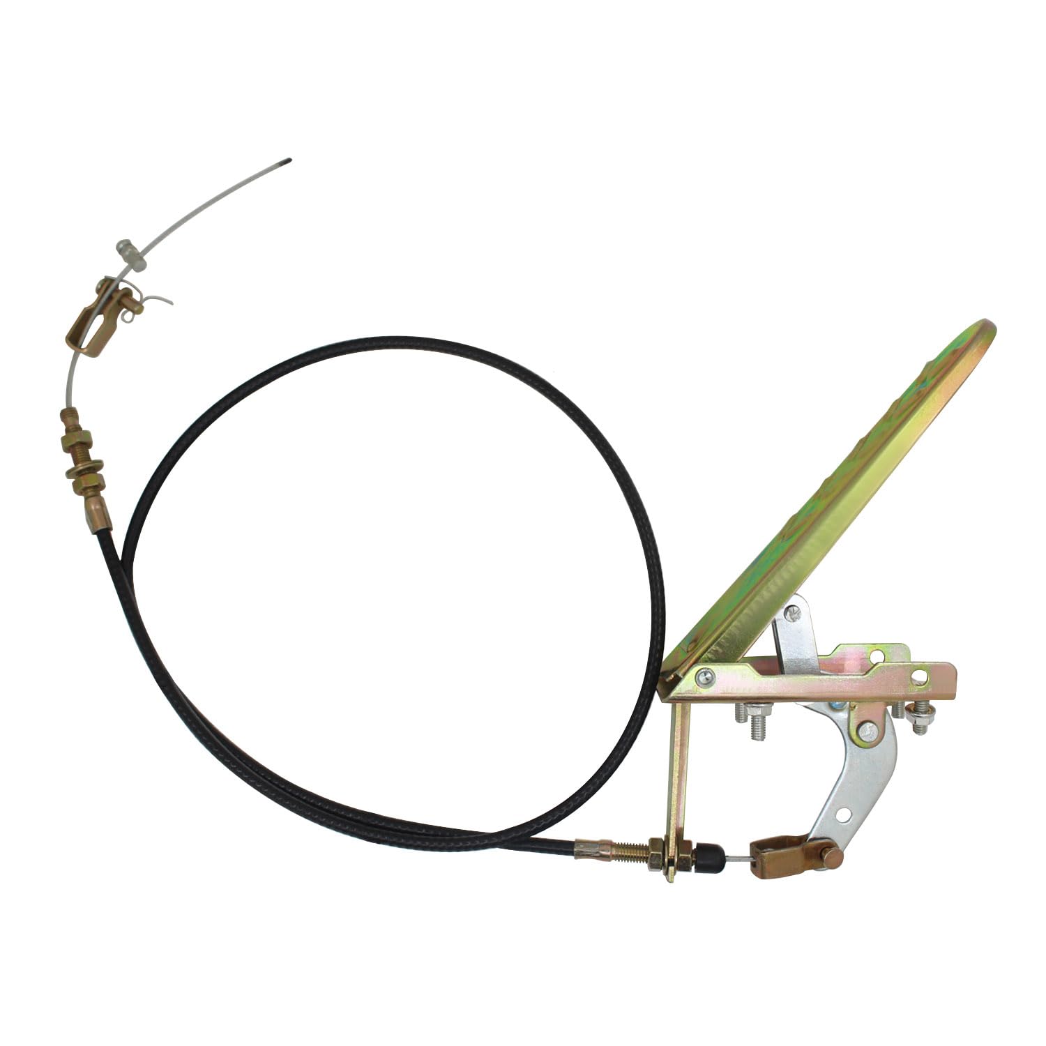 Câble d'accélérateur et levier manuel universel pour tracteur tondeuse motoculteur motobineuse débroussailleuse bateau chargeur pelle rouleau compresseur moissonneuse (1,5 m câble avec pédale)