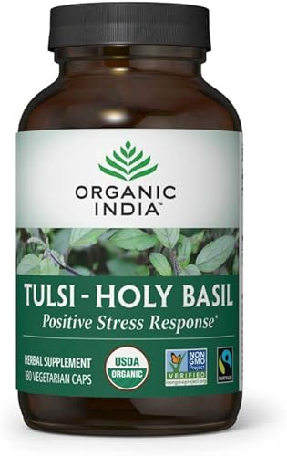 Organic India Tulsi - Suplemento de hierbas Albahaca santa apoyo inmunológico adaptógeno apoya una respuesta saludable al estrés vegano sin gluten Organic India Tulsi - Suplemento de hierbas Albahaca santa apoyo inmunológico adaptógeno apoya una respuesta saludable al estrés vegano sin gluten