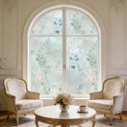 Vinilo Decorativo Ventana Lámina Privacidad Verde Azul miniatura 2