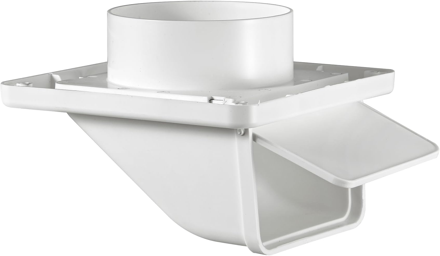 Lambro 143W 4-inch Plastic Soffit Exhaust Dryer Vent with Damper - White