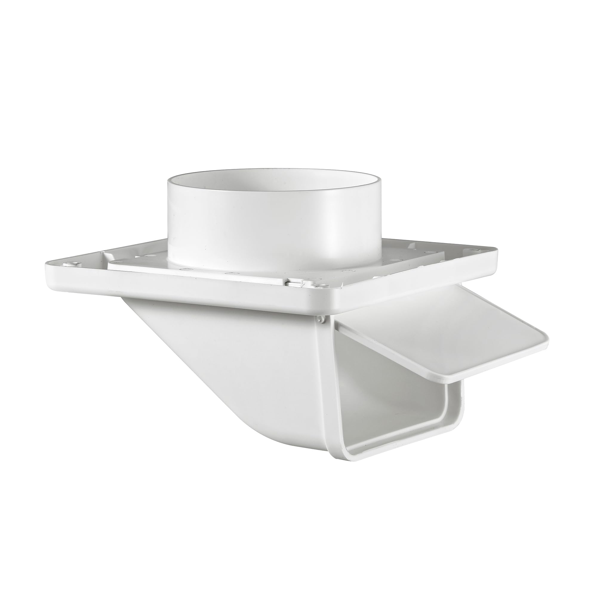 143W 4-inch Plastic Soffit Exhaust Dryer Vent with Damper - White
