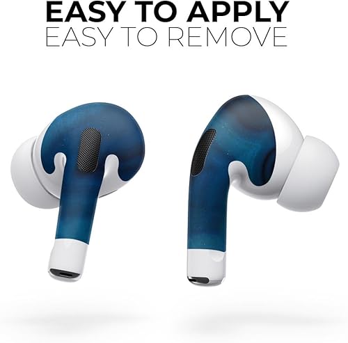 Miniatura 2 de DesignSkinz - Compatible con AirPods Pro 2 - Adhesivo protector de vinilo resistente a los arañazos - Cristal de ágata azul vívido