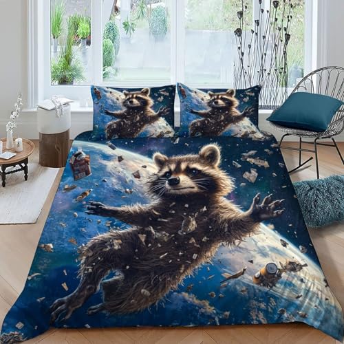 Housse de couette panda 200x200cm pour lit double avec ses deux taies d'oreiller