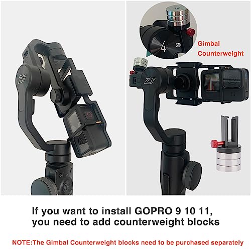 Image of Enzemit Handheld Gimbal Adapter Switch Mount Plate With Gimbal Counterweight 86G For Gopro 11 10 9 Black Camera Stabilizer Adapter Clip For Go Pro 11 10 9 8 Camera Accessories