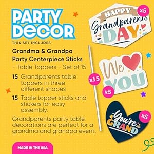 Bigdotofhappinesshappygrandparentsdaygrandmagrandpapartycenterpiecestickstabletopperssetof15 Urban Country Home Decor Big dot of happiness happy grandparents day grandma grandpa party centerpiece sticks table toppers set of 15 urban country home decor